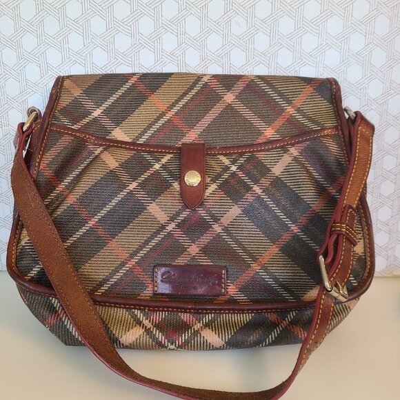 Dooney and Bourke Plaid Coated Canvas Bag w/ Adjustable Shoulder Strap - Picture 6 of 16